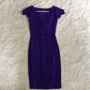 Ralph Lauren purple ruched dress